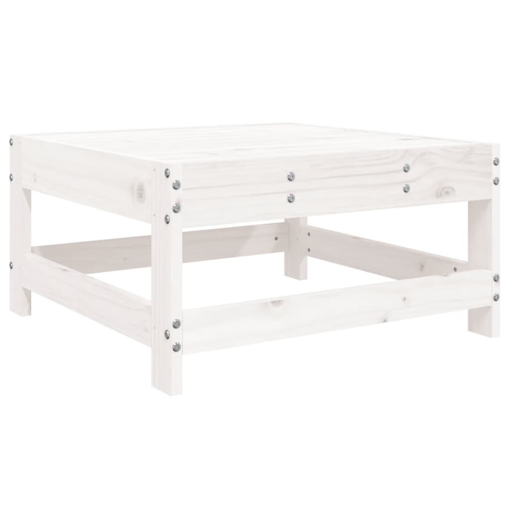 vidaXL Repose-pied de jardin blanc bois de pin massif