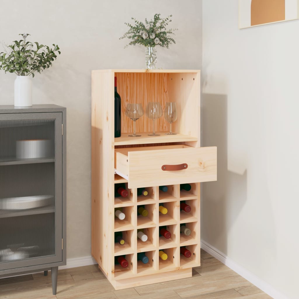 vidaXL Armoire à vin 45x34x100 cm Bois de pin massif