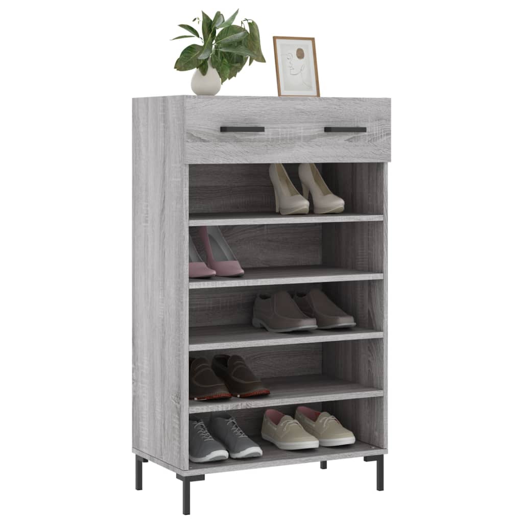 vidaXL Armoire à chaussures sonoma gris 60x35x105 cm bois d'ingénierie