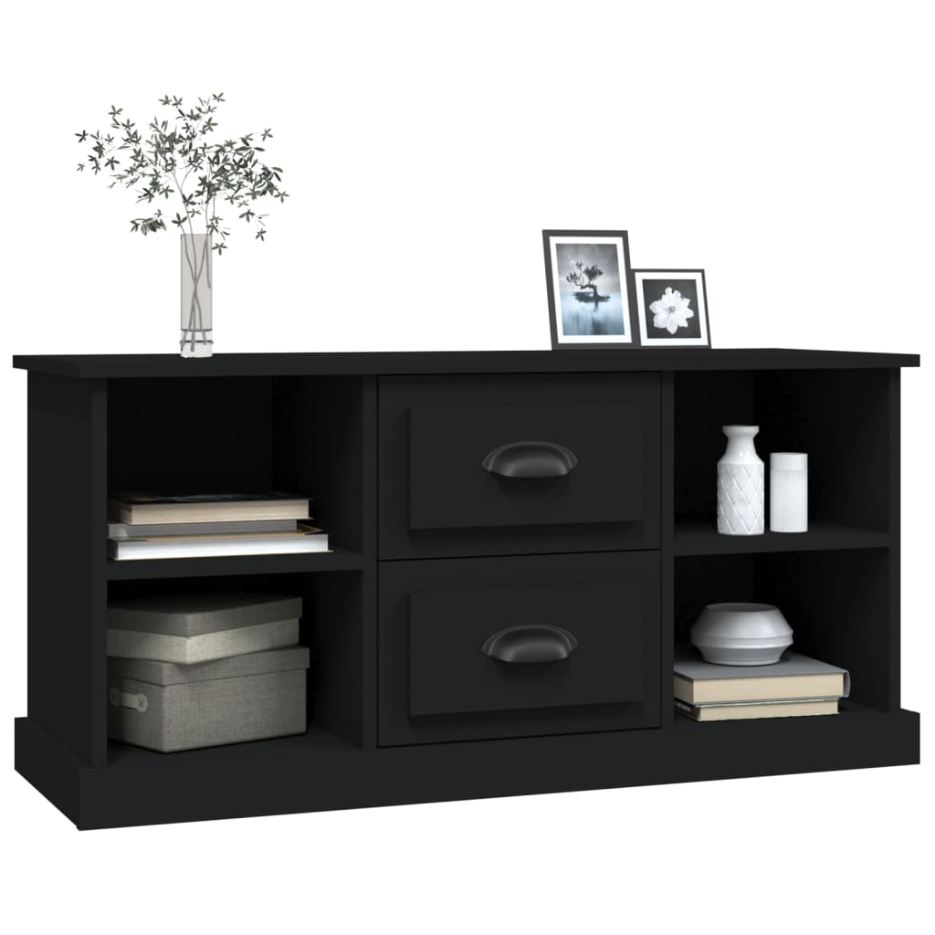 vidaXL Meuble TV noir 99,5x35,5x48 cm bois d'ingénierie