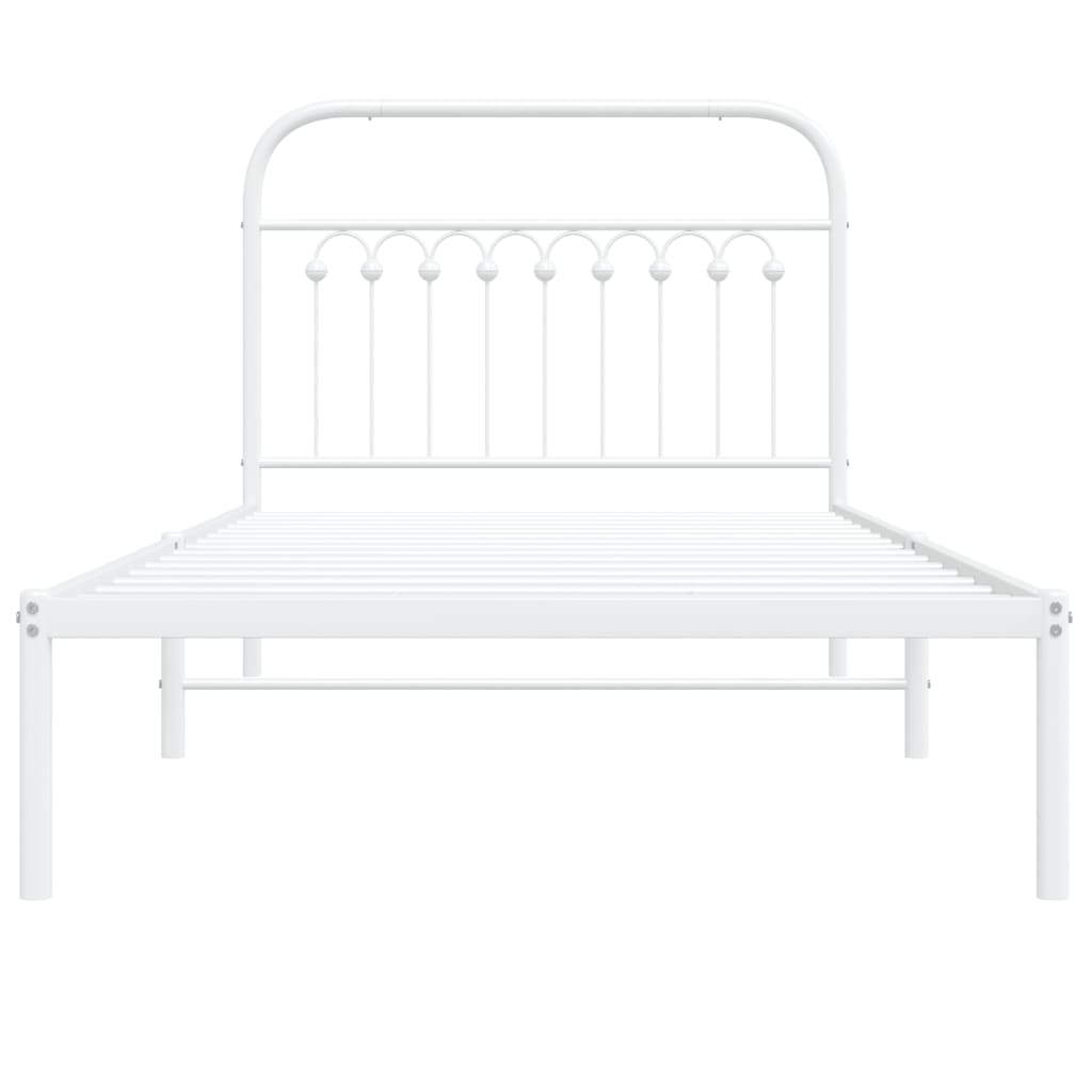 vidaXL Cadre de lit métal sans matelas et tête de lit blanc 100x200 cm