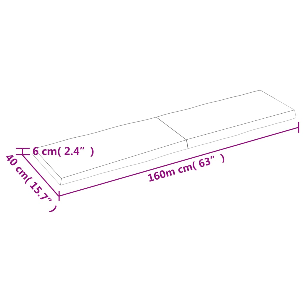 vidaXL Dessus de table bois massif traité bordure assortie