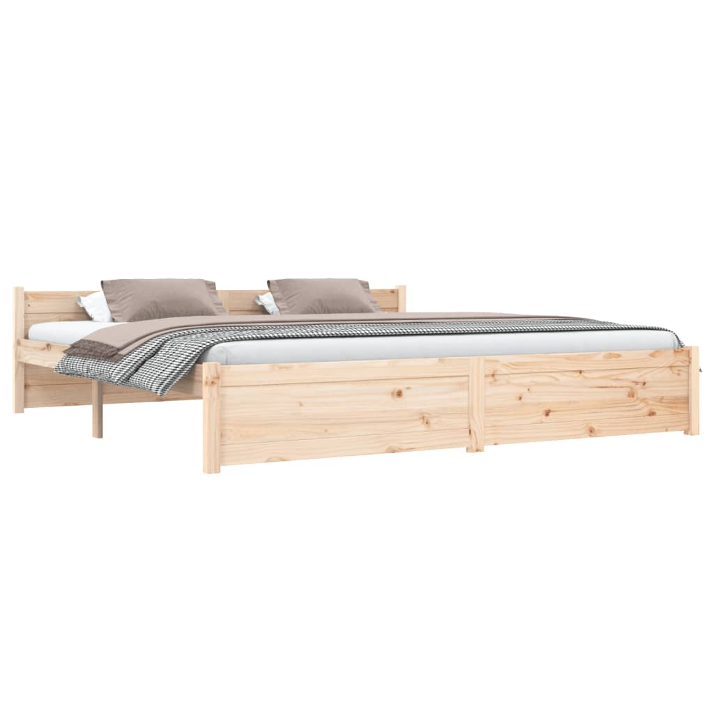 vidaXL Cadre de lit bois massif 180x200 cm super king