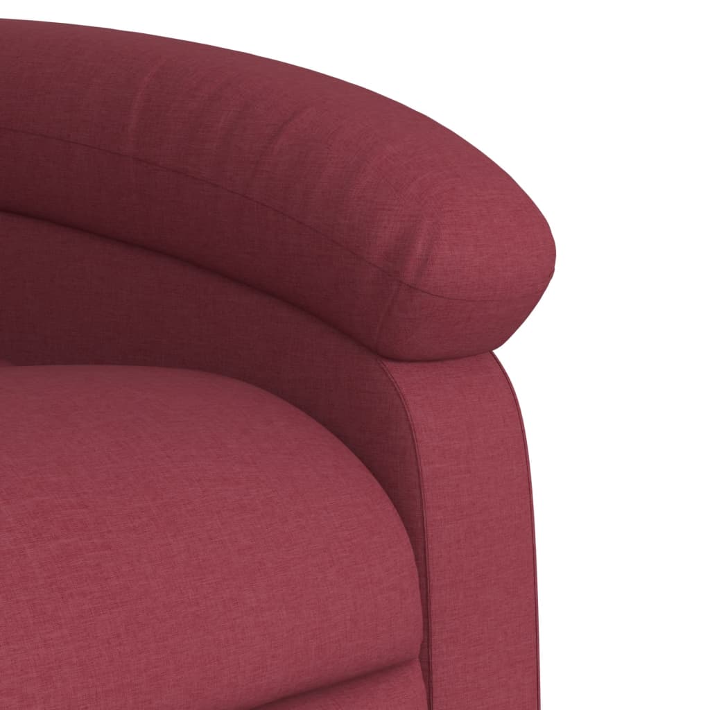 vidaXL Fauteuil inclinable de massage électrique Rouge bordeaux Tissu