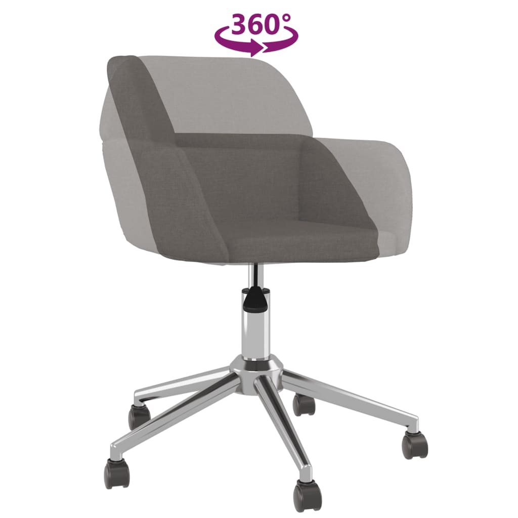 vidaXL Chaise pivotante de bureau Gris foncé Tissu