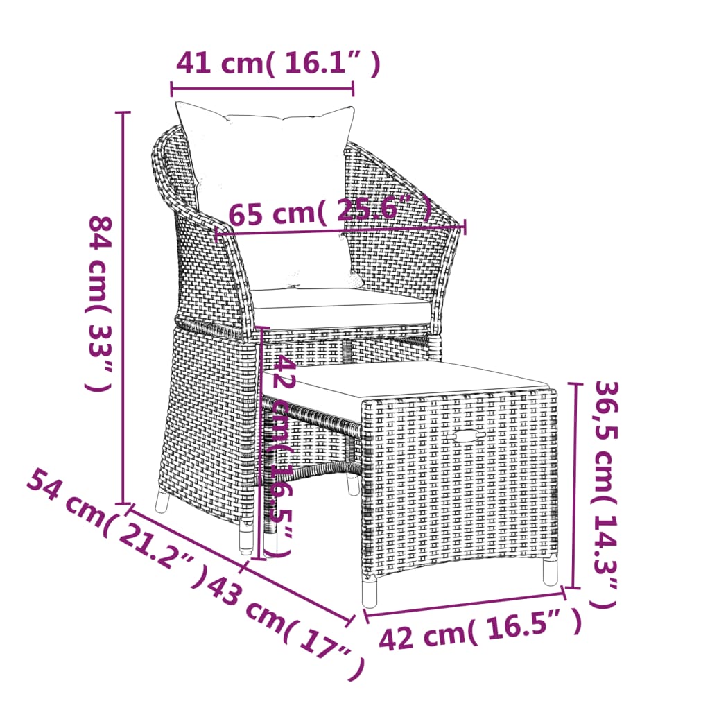 vidaXL Salon de jardin 2 pcs avec coussins Gris Résine tressée