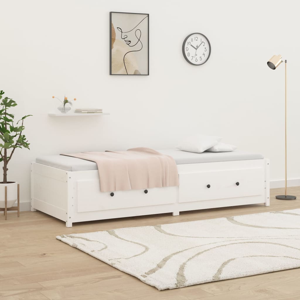 vidaXL Lit de jour sans matelas blanc 90x190 cm bois de pin massif