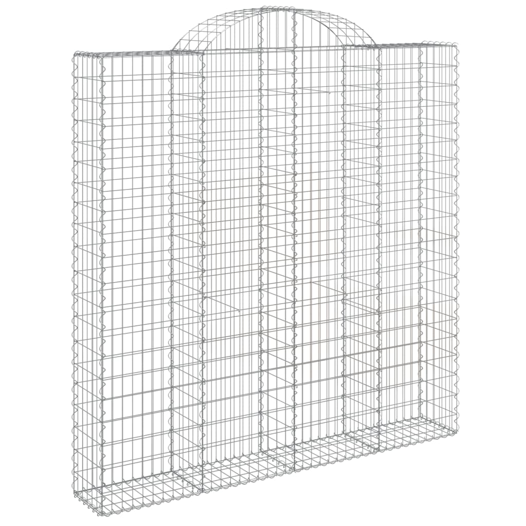 vidaXL Paniers à gabions arqués 3 pcs 200x30x200/220 cm fer galvanisé