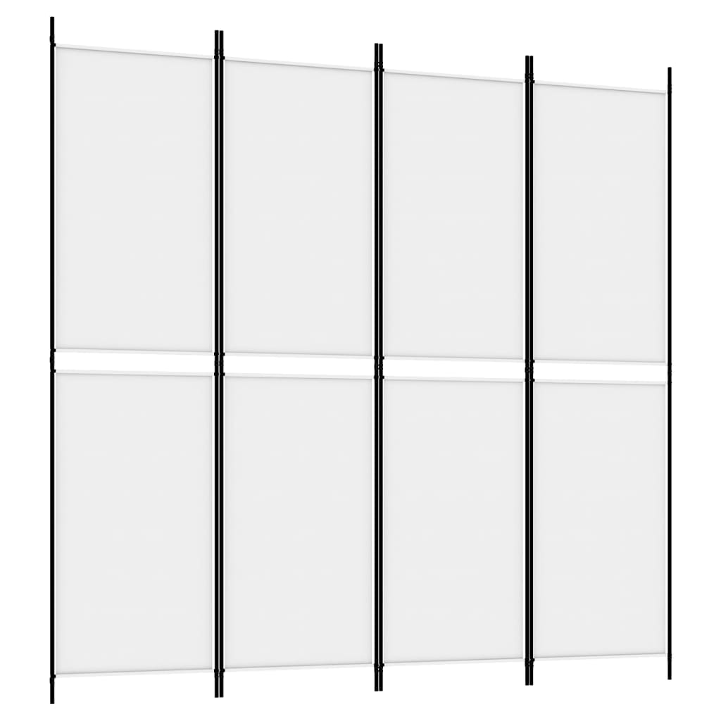 vidaXL Cloison de séparation 4 panneaux Blanc 200x200 cm Tissu