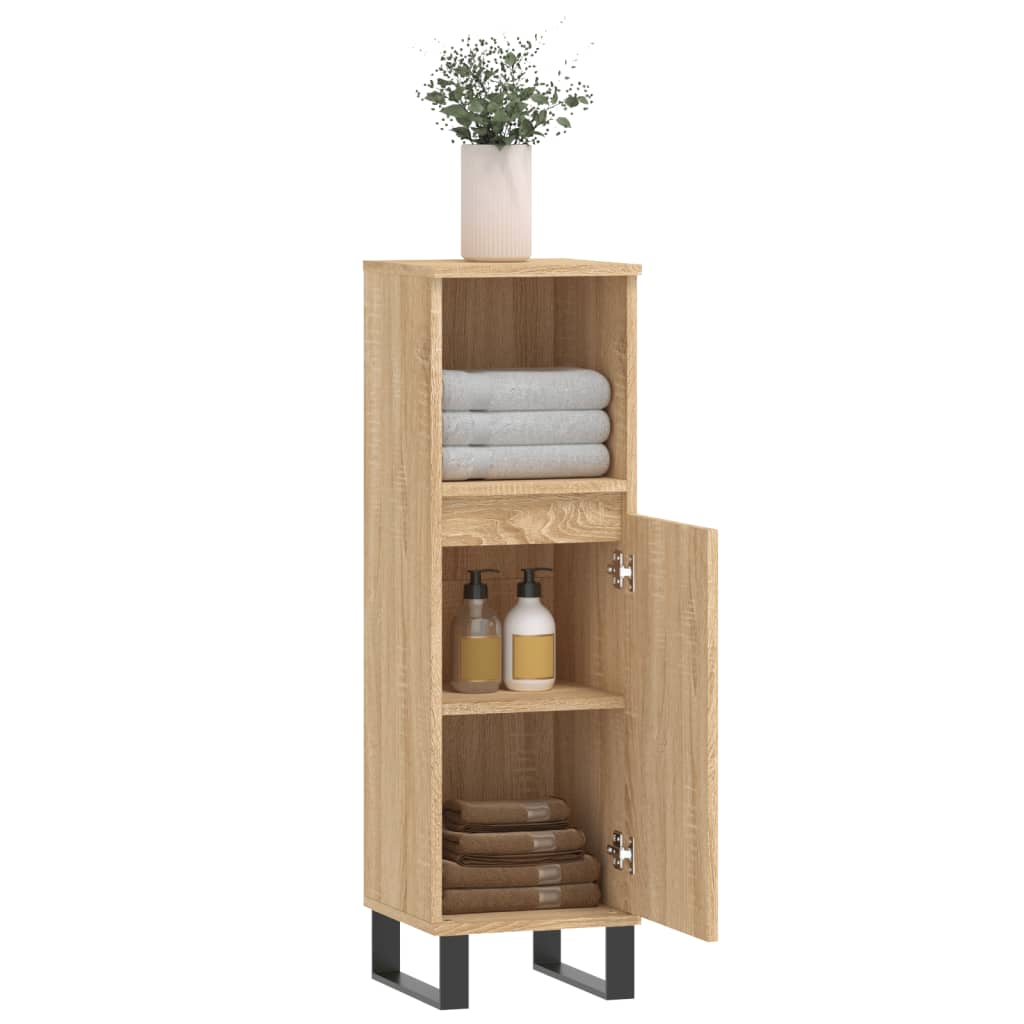 vidaXL Armoire salle de bain chêne sonoma 30x30x100 cm