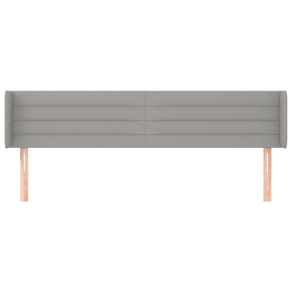 vidaXL Tête de lit avec oreilles Gris clair 163x16x78/88 cm Tissu