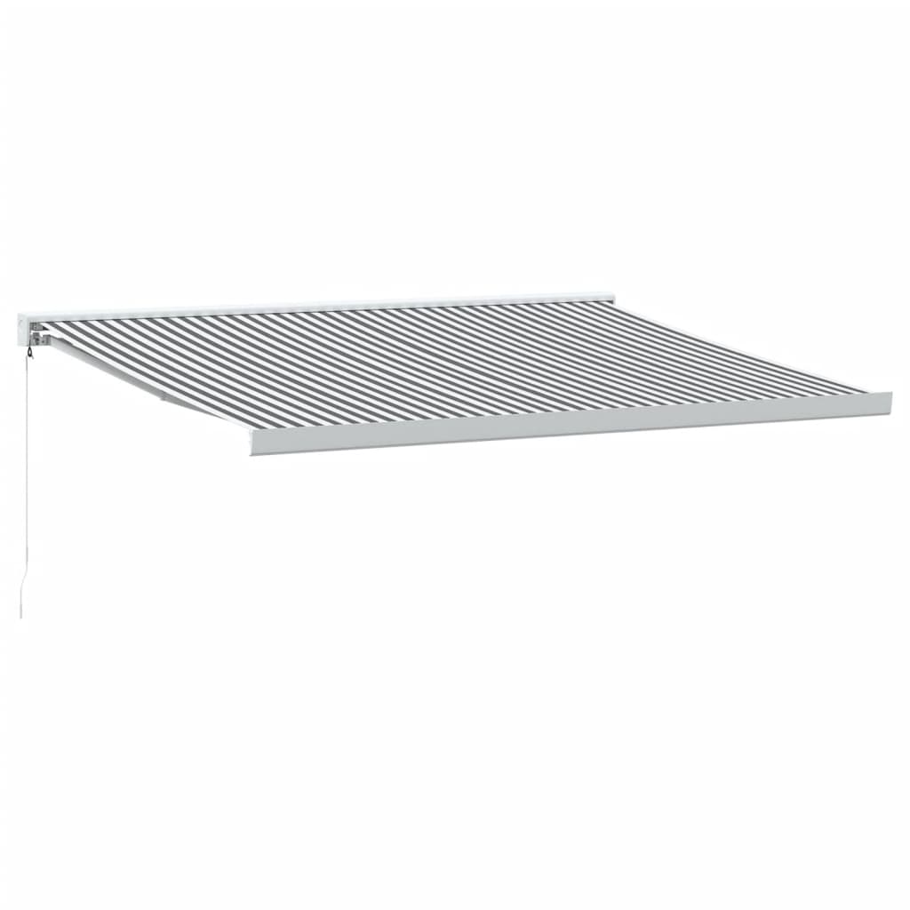 vidaXL Auvent rétractable anthracite et blanc 4x3 m tissu et aluminium