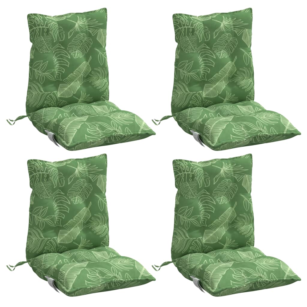 vidaXL Coussins de chaise à dossier bas lot de 4 modèle de feuille