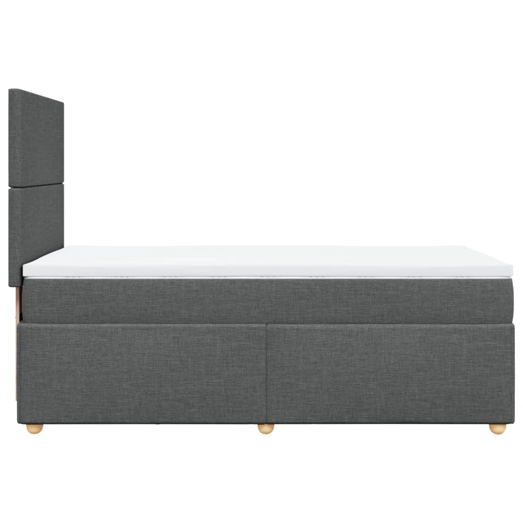 vidaXL Sommier à lattes de lit avec matelas Gris foncé 80x200 cm Tissu