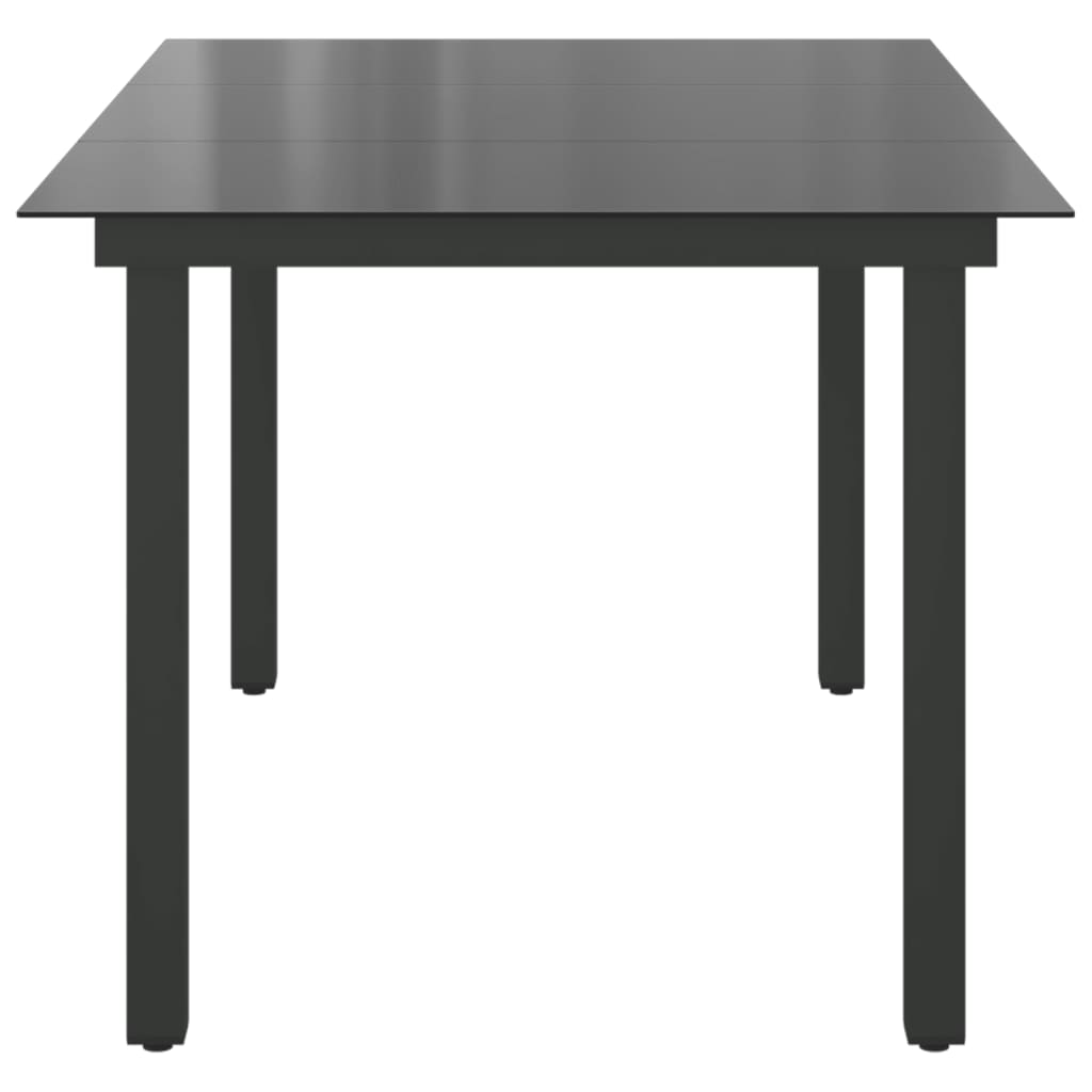 vidaXL Table de jardin Noir 150x90x74 cm Aluminium et verre