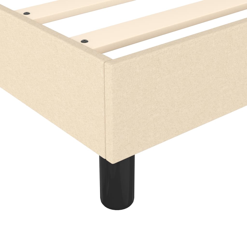 vidaXL Sommier à lattes de lit avec matelas Crème 120x200 cm Tissu