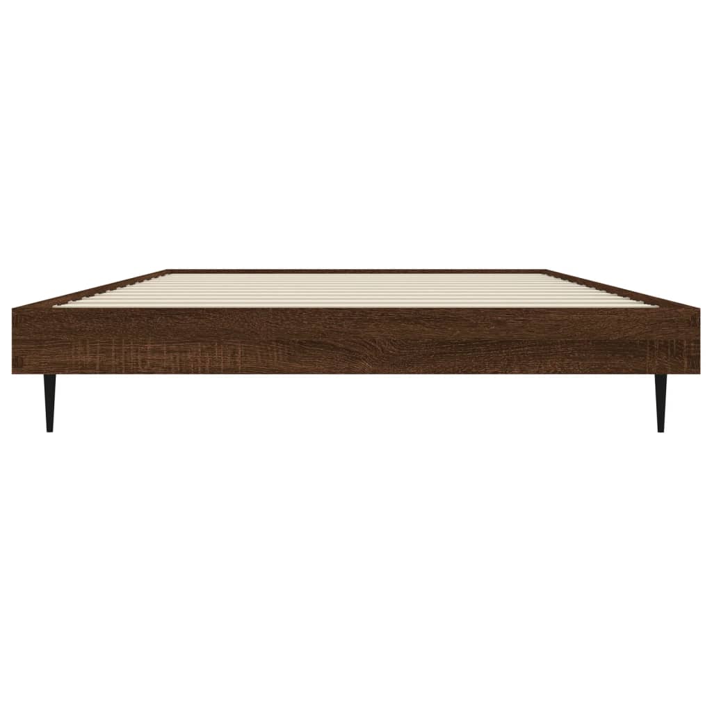 vidaXL Cadre de lit sans matelas chêne marron 90x190cm bois ingénierie