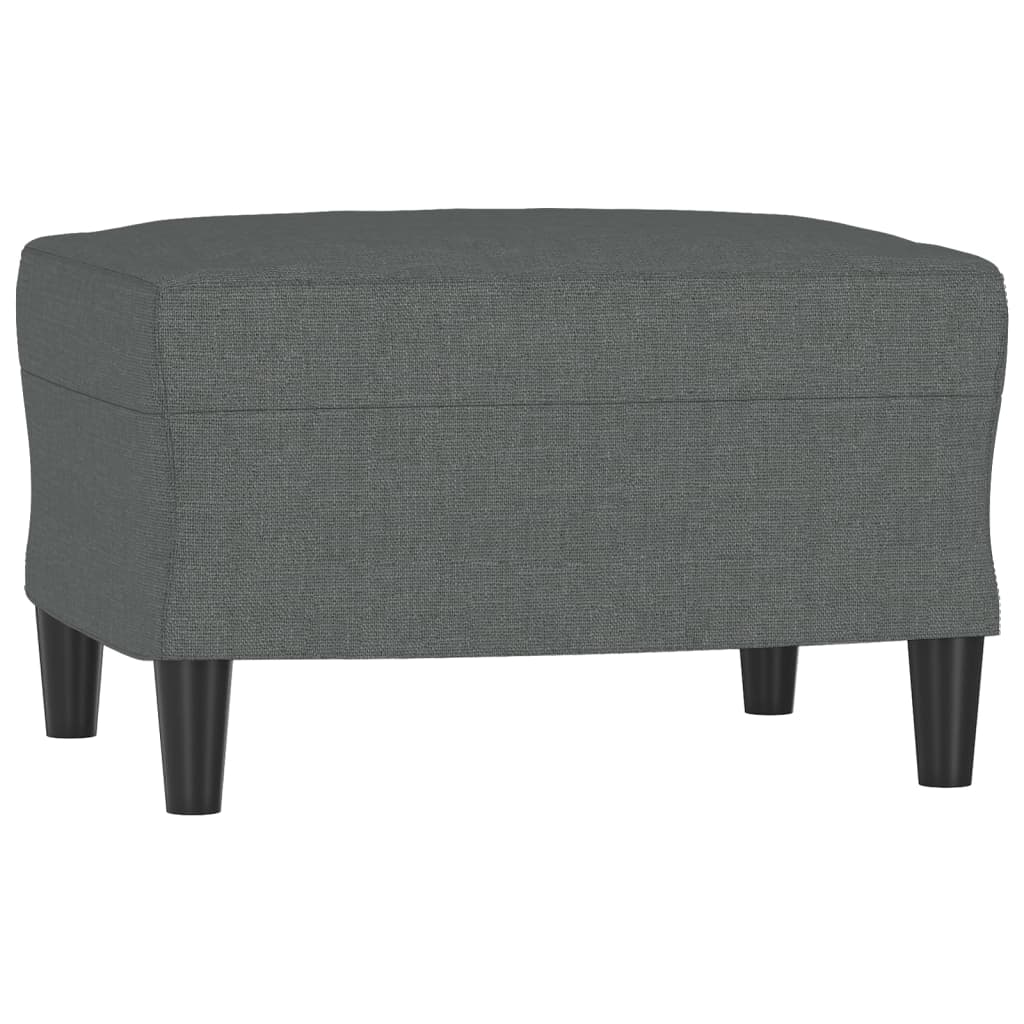 vidaXL Canapé à 3 places avec repose-pieds Gris foncé 180 cm Tissu