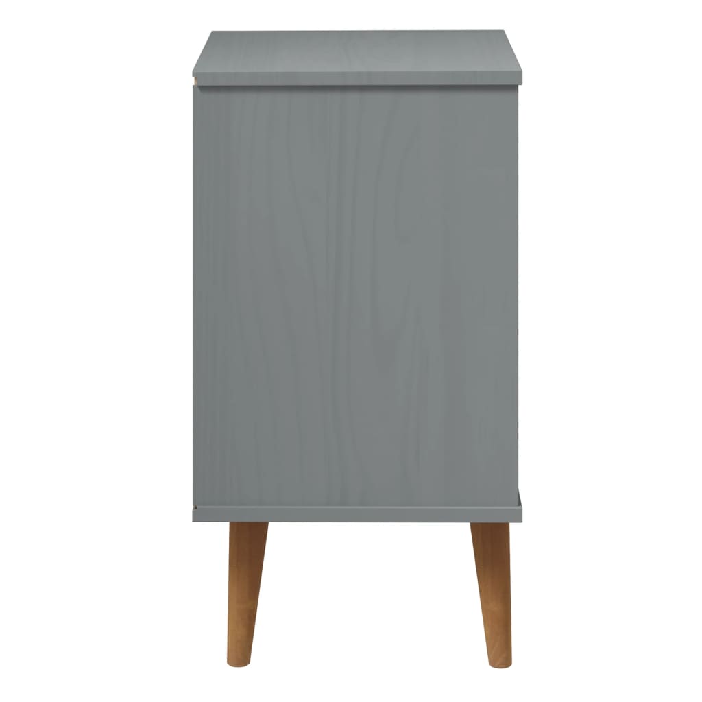 vidaXL Table de chevet MOLDE Gris 40x35x65 cm Bois de pin massif