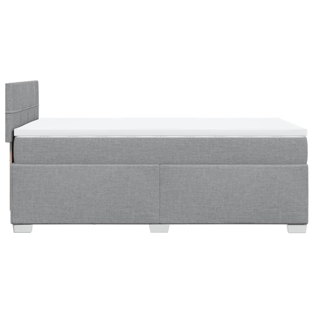 vidaXL Sommier à lattes de lit avec matelas Gris clair 100x200cm Tissu