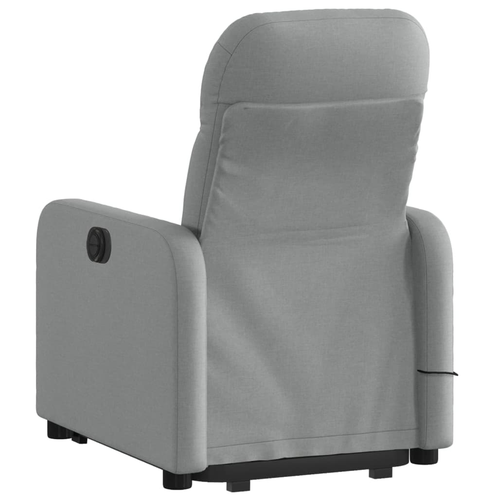 vidaXL Fauteuil inclinable de massage électrique Gris clair Tissu