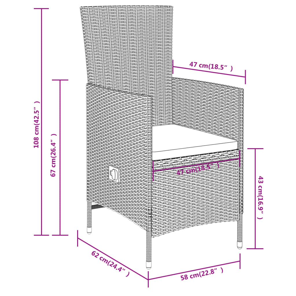 vidaXL Ensemble à manger de jardin avec coussins 7 pcs Beige