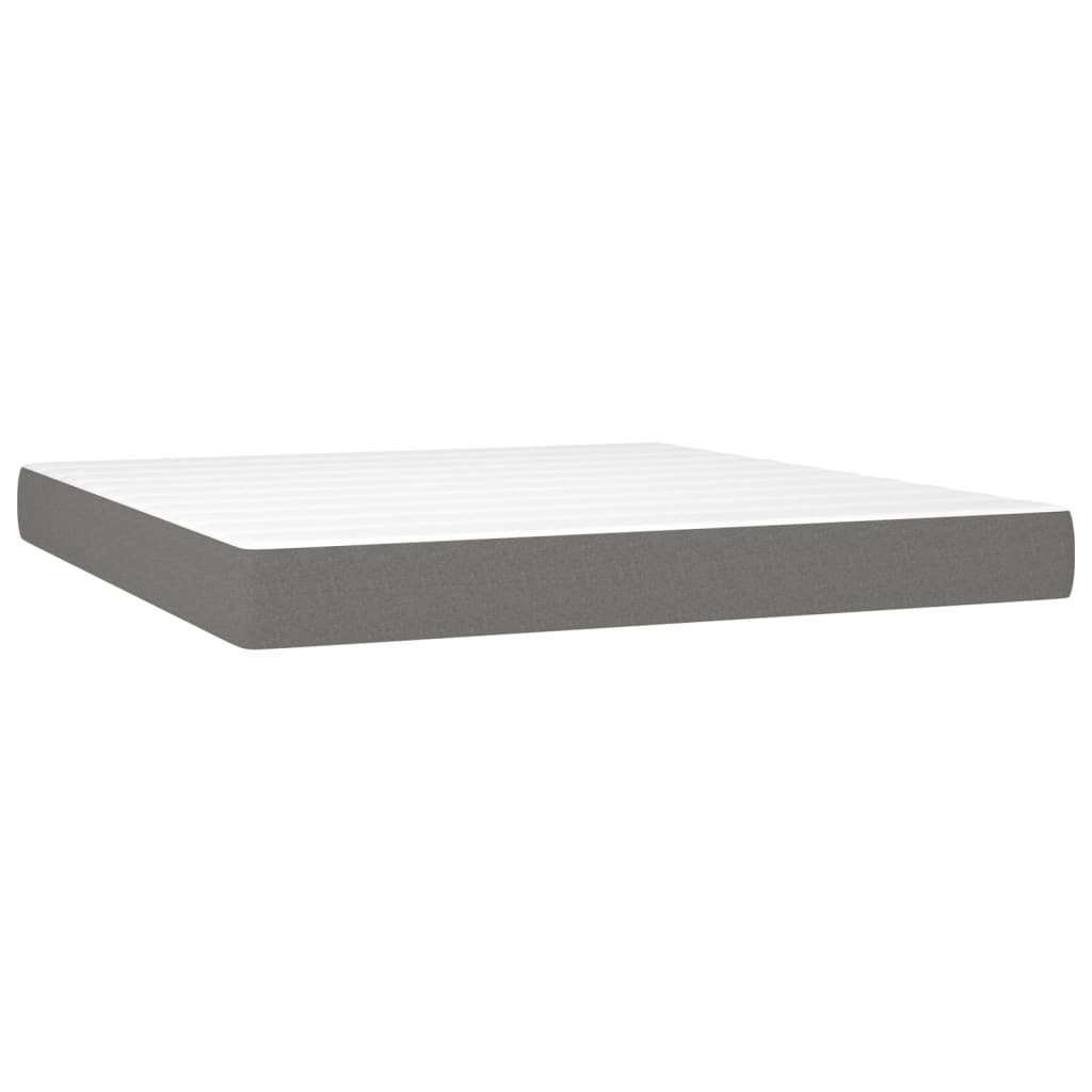 vidaXL Sommier à lattes de lit avec matelas Gris foncé 180x200cm Tissu