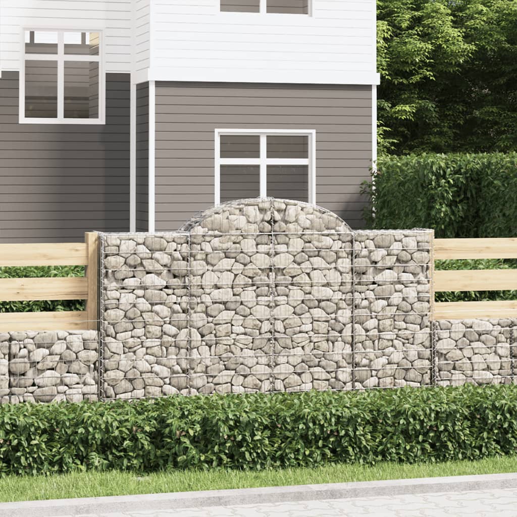 vidaXL Paniers à gabions arqués 15 pcs 200x30x120/140 cm Fer galvanisé