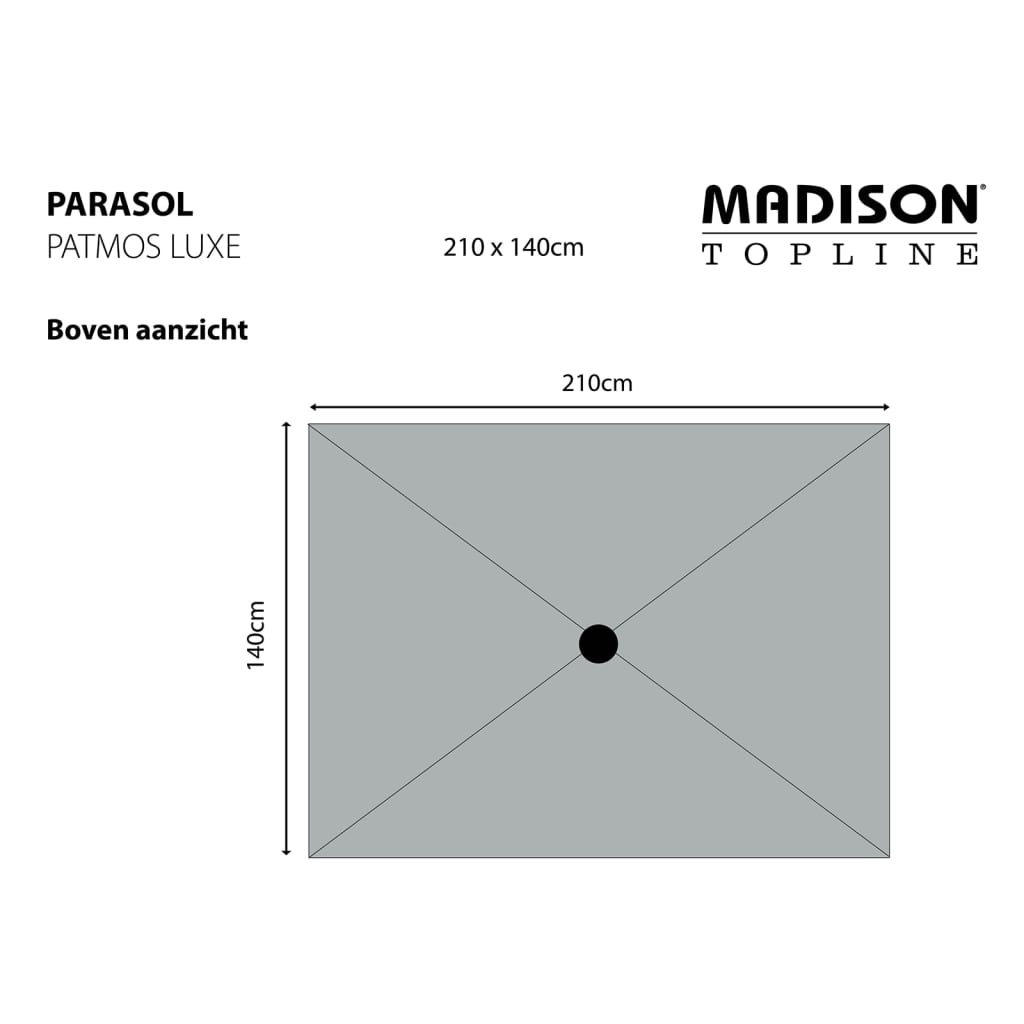 Madison Parasol de jardin Patmos Luxe rectangulaire vert sauge