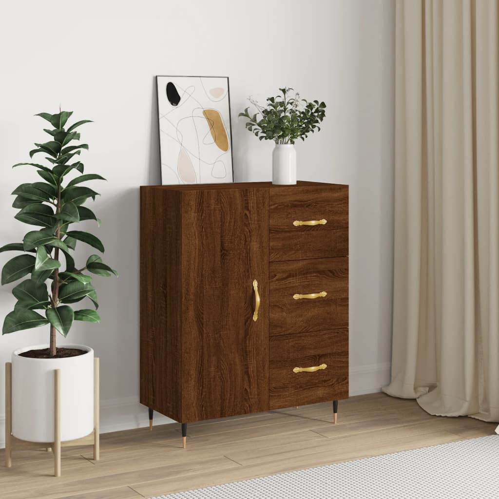 vidaXL Buffet chêne marron 69,5x34x90 cm bois d'ingénierie