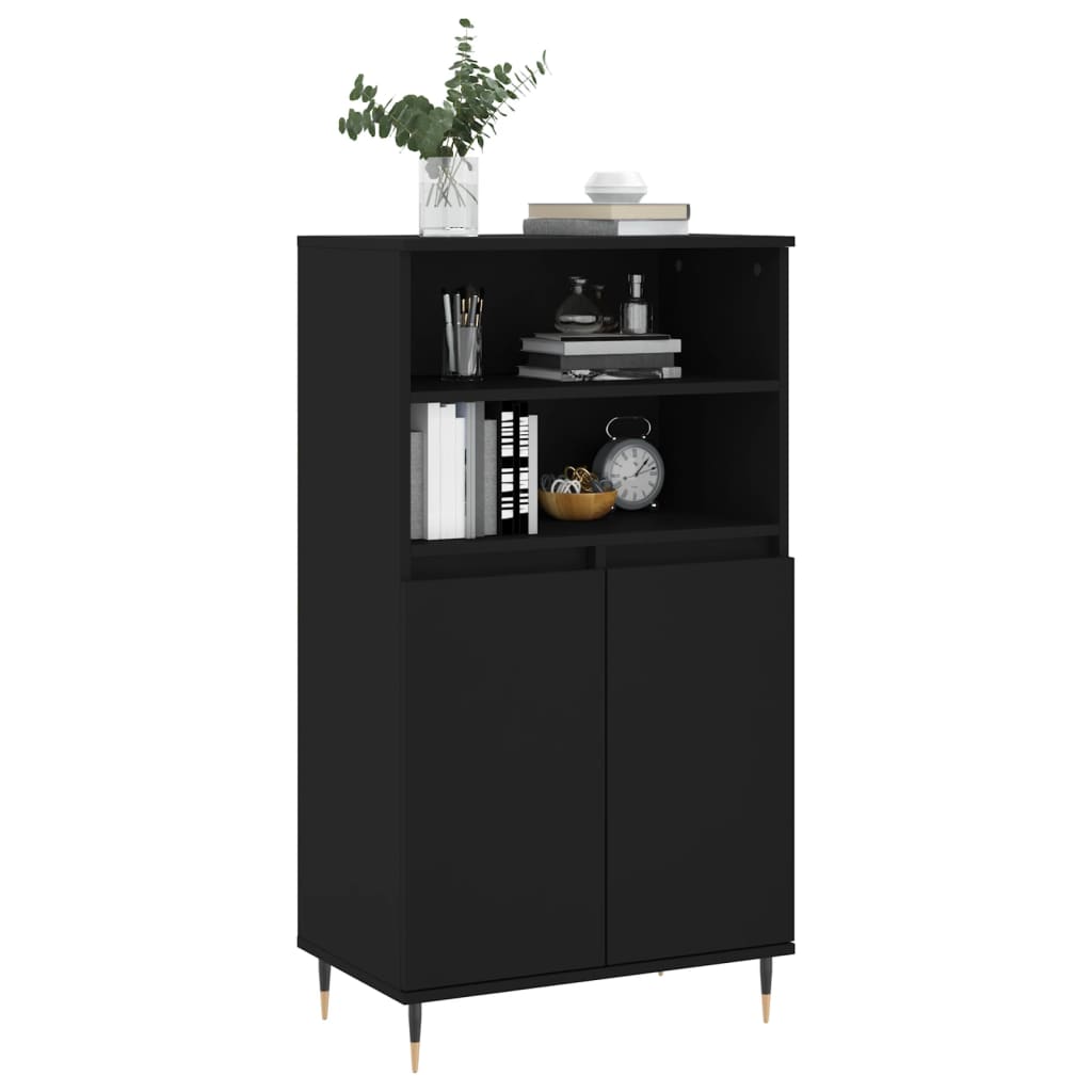 vidaXL Buffet haut Noir 60x36x110 cm Bois d'ingénierie