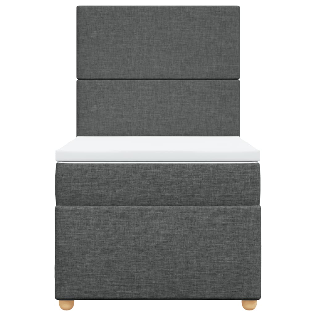 vidaXL Sommier à lattes de lit avec matelas Gris foncé 80x200 cm Tissu