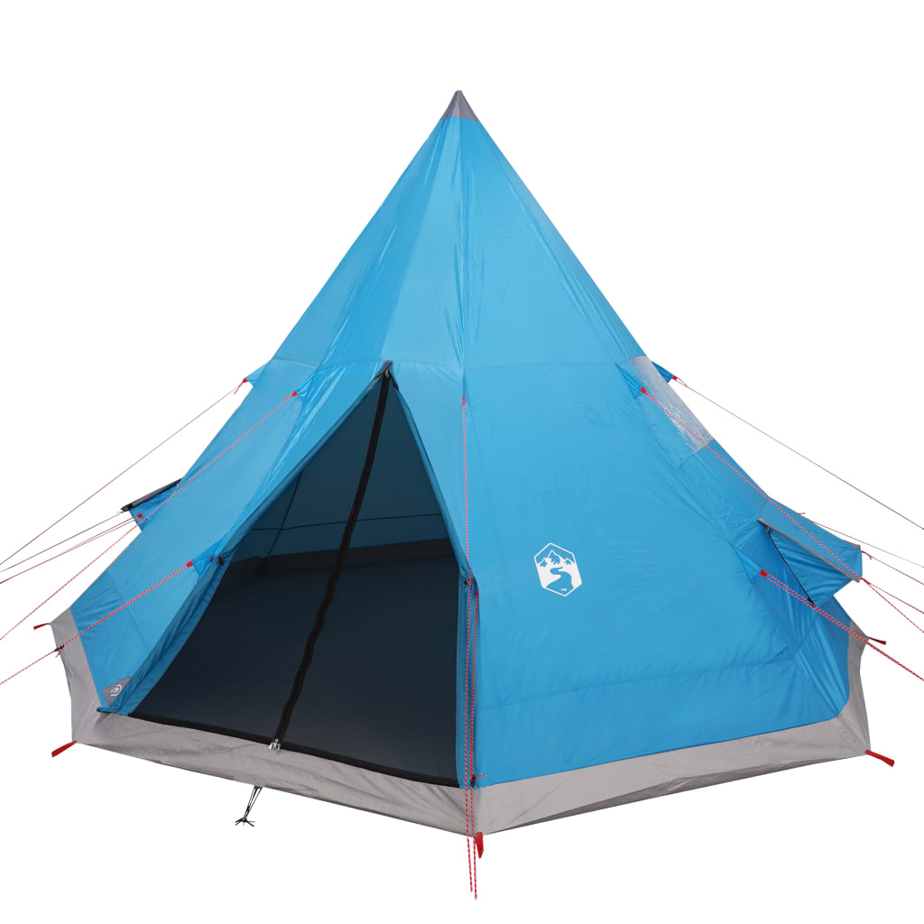 vidaXL Tente de camping tipi 4 personnes bleu imperméable