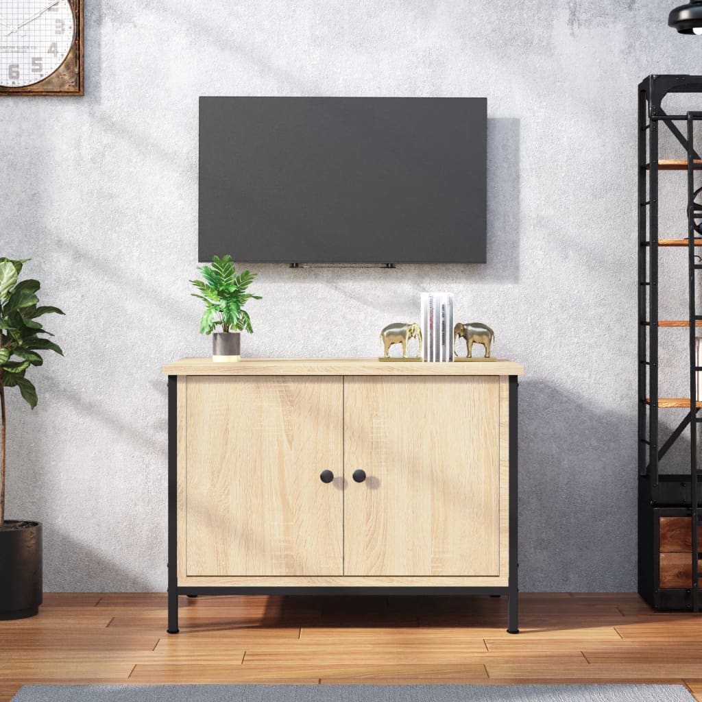 vidaXL Meuble TV avec portes chêne sonoma 60x35x45cm bois d'ingénierie