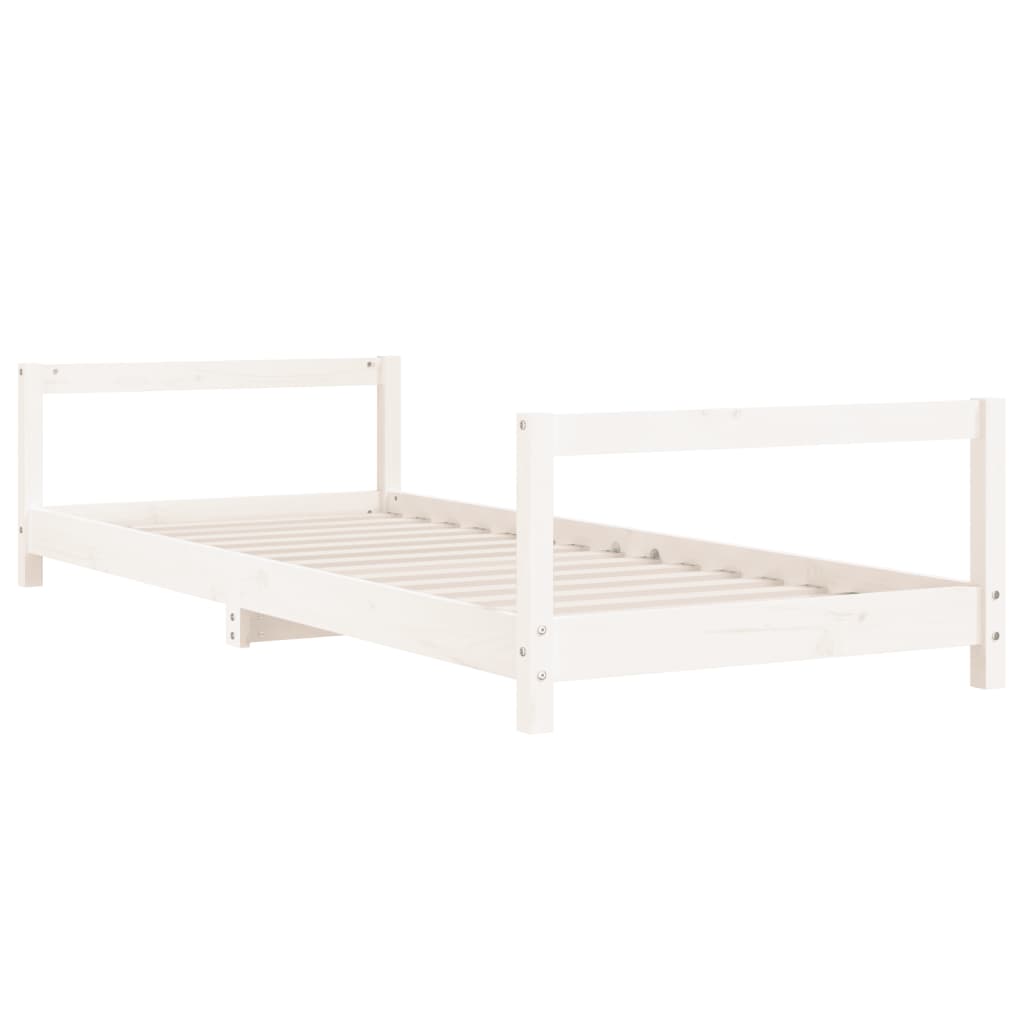 vidaXL Cadre de lit pour enfants blanc 90x190 cm bois de pin massif