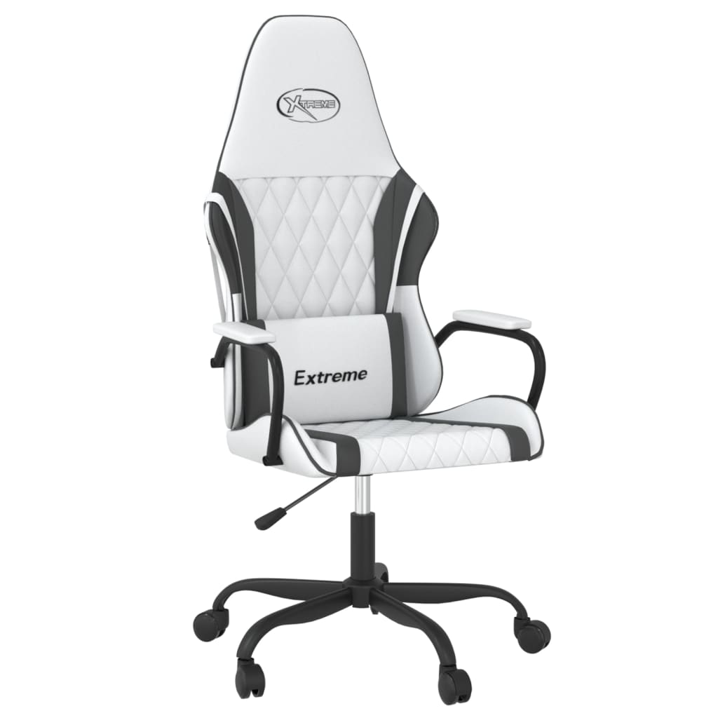 vidaXL Chaise de jeu Blanc et noir Similicuir