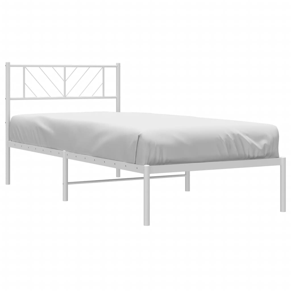 vidaXL Cadre de lit métal sans matelas et tête de lit blanc 100x200 cm