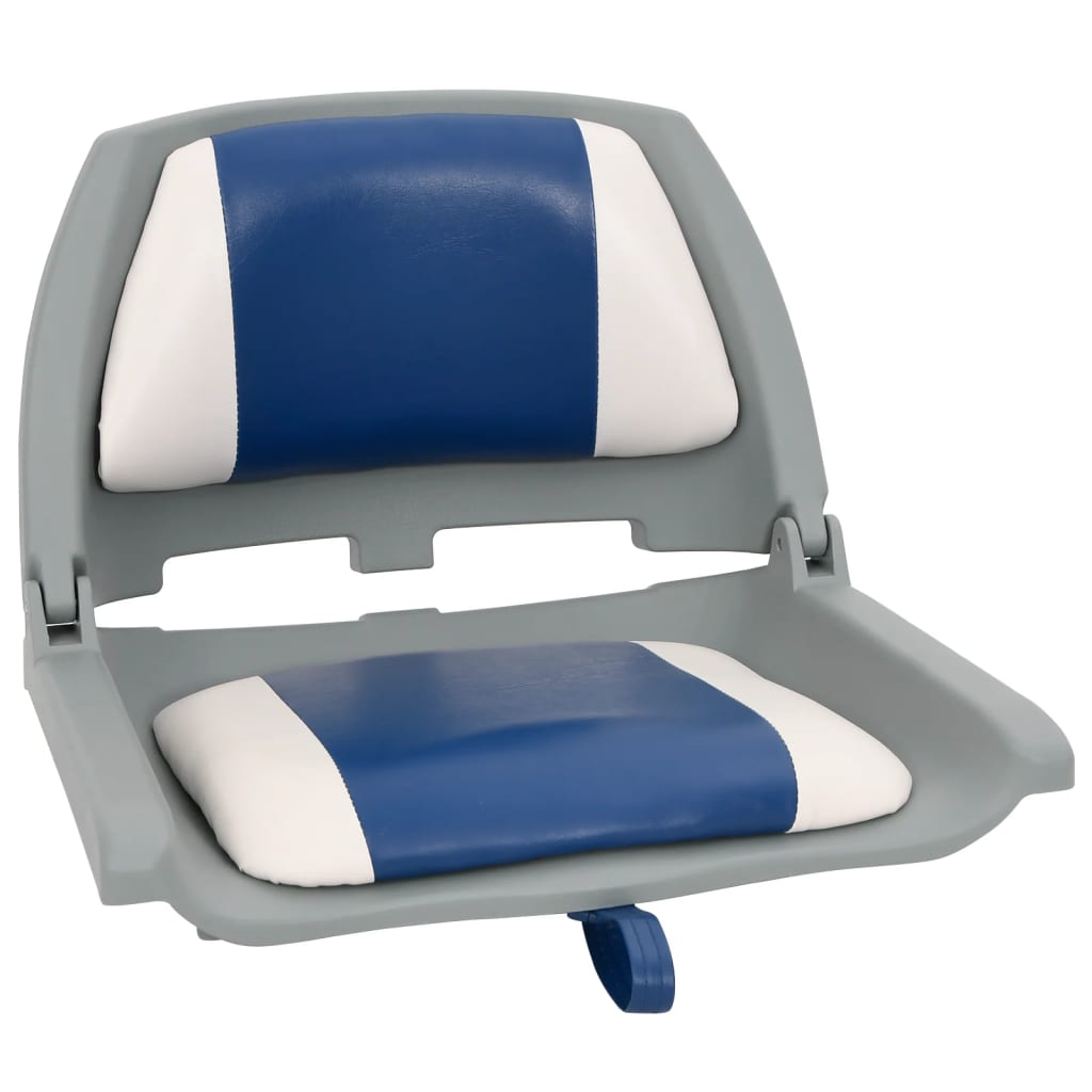 vidaXL Ensemble de sièges de bateau pliables 2 pcs bleu et blanc