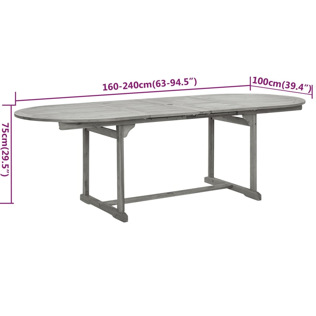 vidaXL Ensemble à manger de jardin 9 pcs bois d'acacia solide