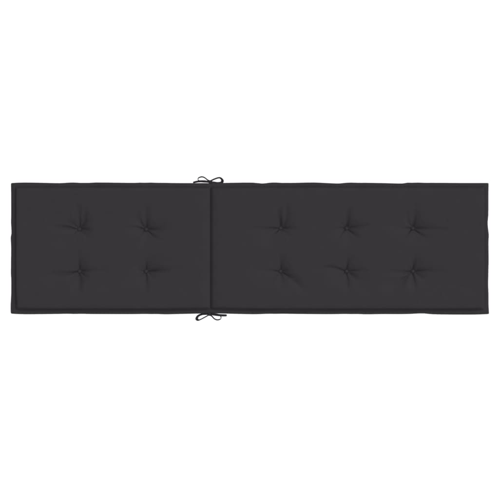 vidaXL Coussin de chaise de terrasse noir (75+105)x50x4 cm