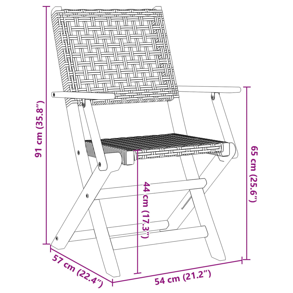 vidaXL Ensemble de bistro 3 pcs noir résine tressée et bois massif