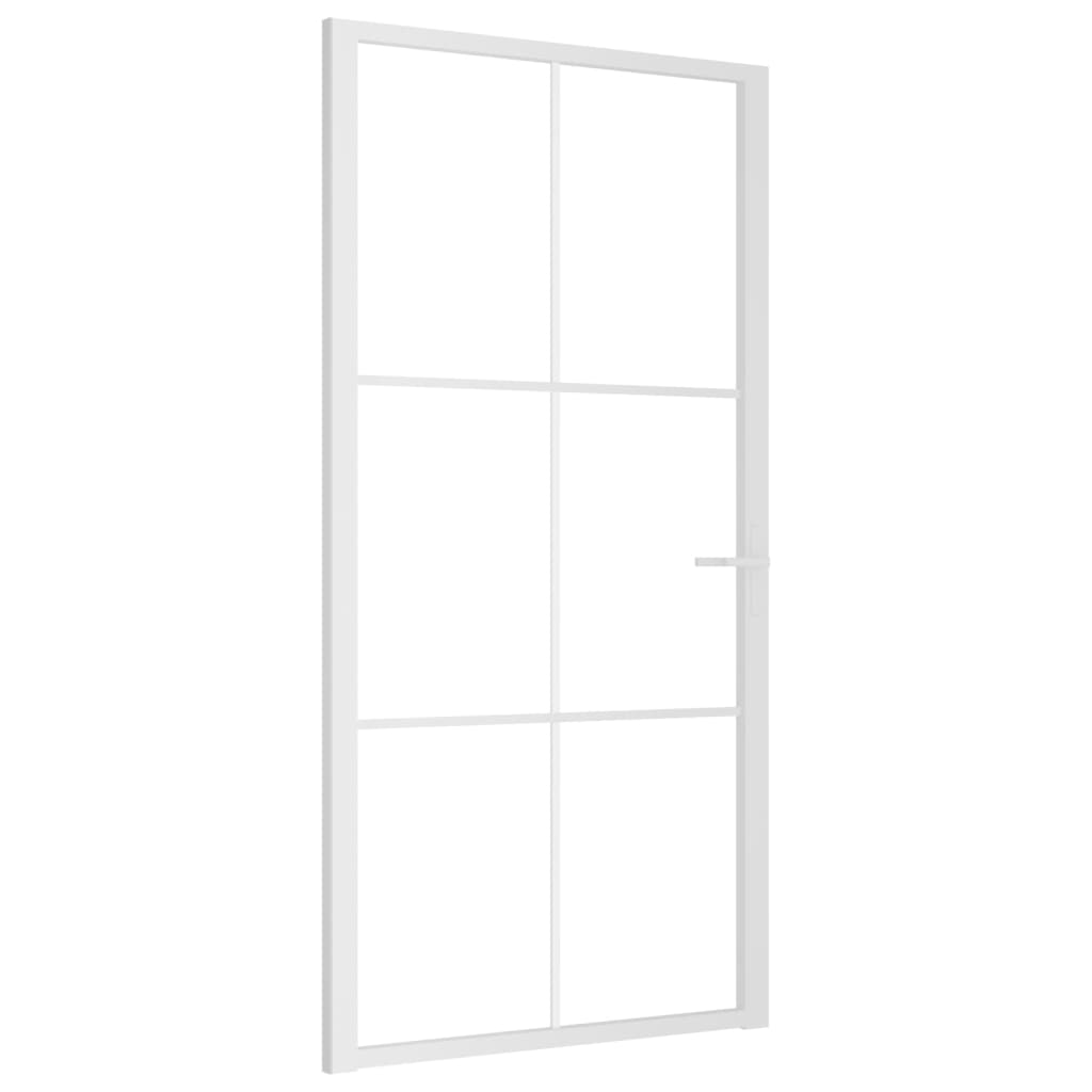 vidaXL Porte intérieure 102,5x201,5 cm Blanc Verre ESG et aluminium