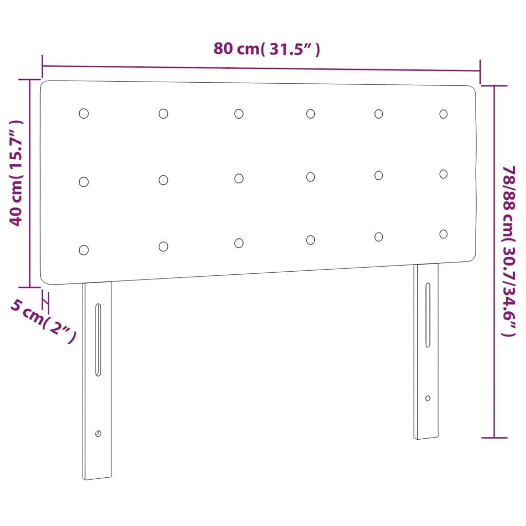 vidaXL Tête de lit à LED Gris clair 80x5x78/88 cm Velours