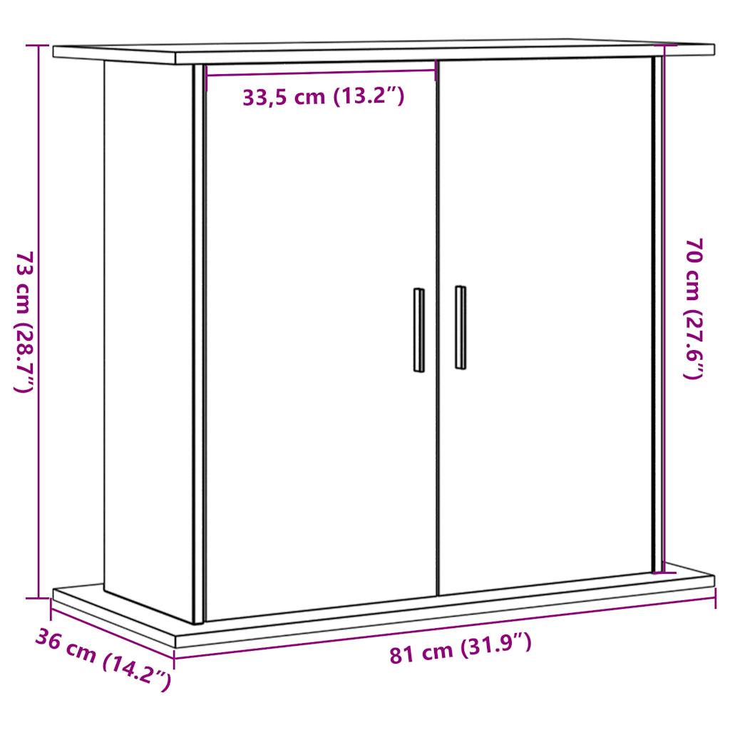 vidaXL Support d'aquarium chêne artisanal 81x36x73 cm bois ingénierie