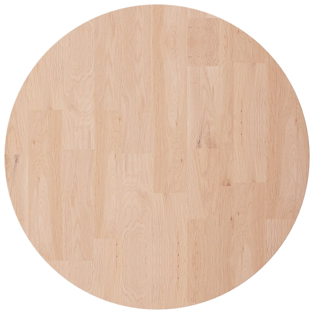 vidaXL Dessus de table rond Ø50x2,5 cm Bois de chêne massif non traité