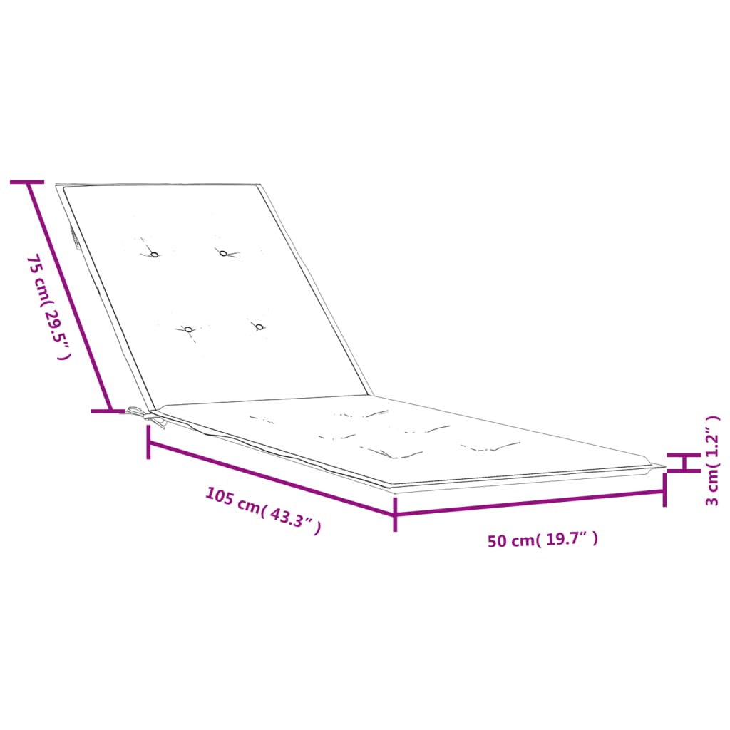 vidaXL Coussin de chaise longue anthracite mélangé (75+105)x50x3 cm