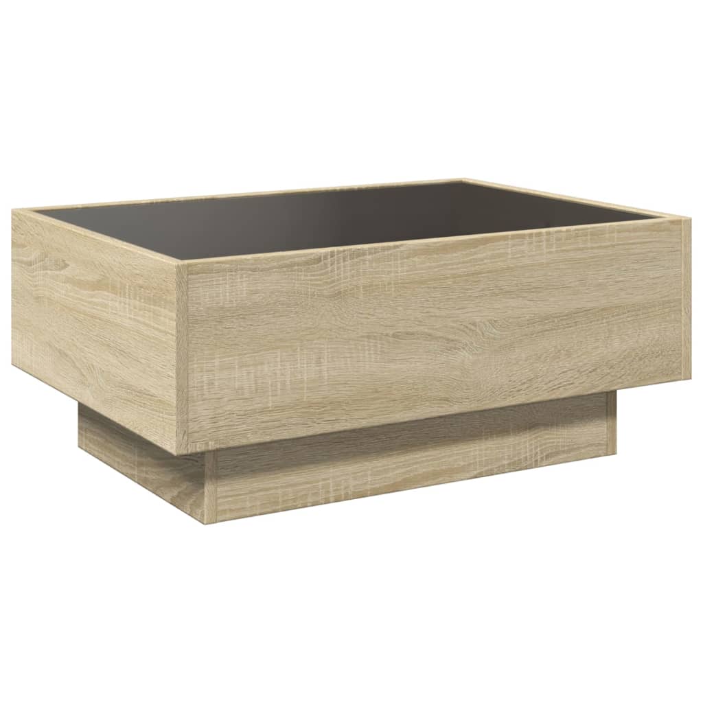 vidaXL Table basse avec LED chêne sonoma 70x50x30 cm bois d'ingénierie