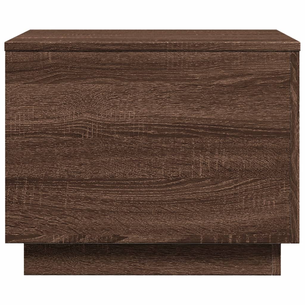 vidaXL Table basse avec lumières LED chêne marron 50x50x40 cm