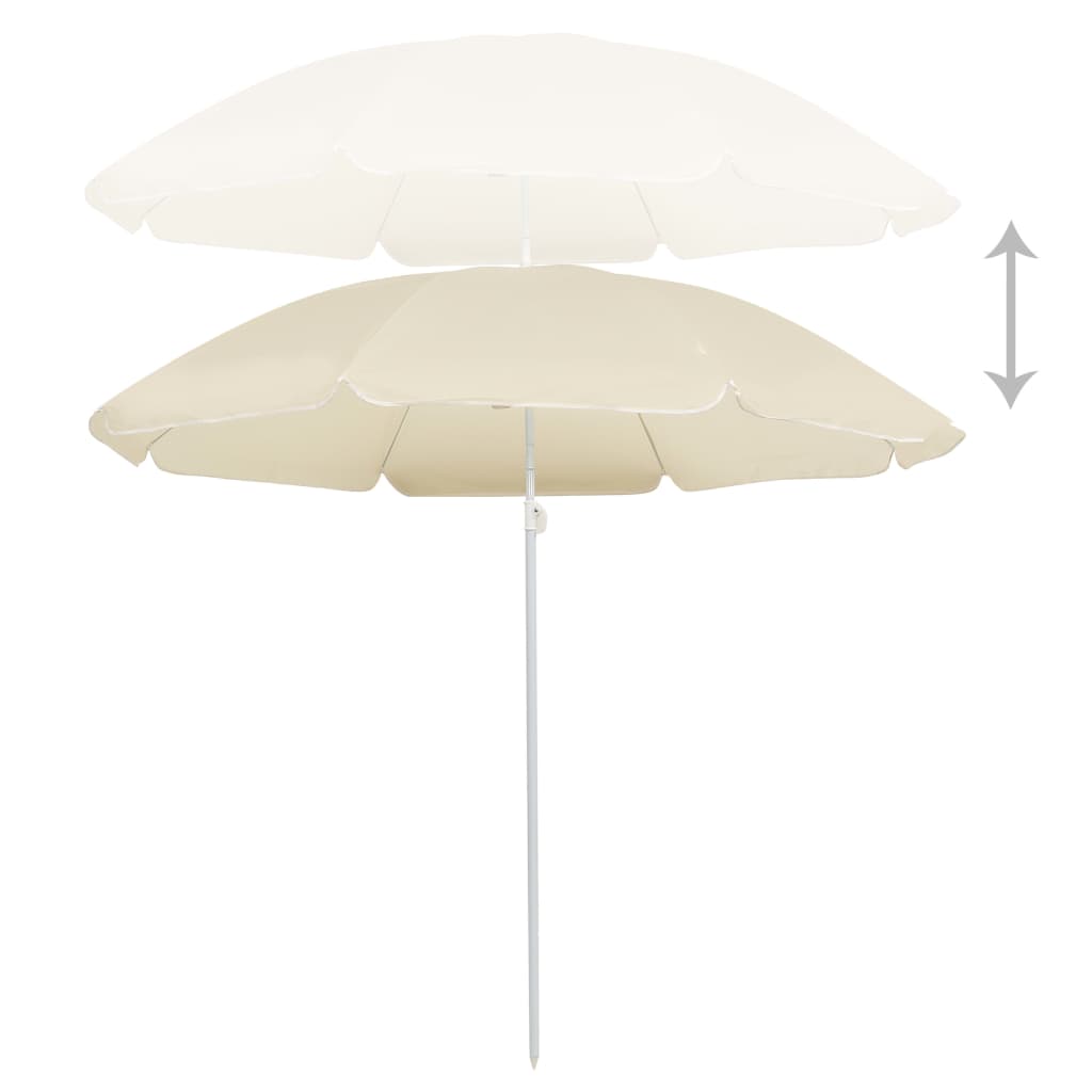 vidaXL Parasol d'extérieur avec mât en acier Sable 180 cm