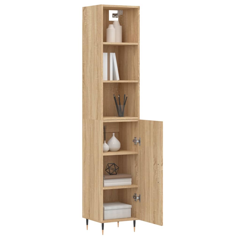 vidaXL Buffet haut Chêne sonoma 34,5x34x180 cm Bois d'ingénierie